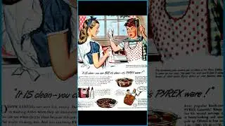 In 1948 Washing Dishes is FUN with Pyrex Ware!