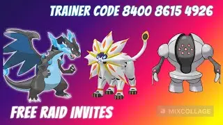 Live 🔴 Solgaleo, WYRDEER, UNOWN  and other raid invites free.Trainer code 8400 8615 4926