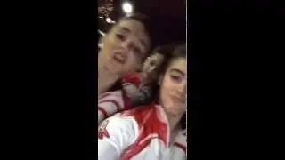 Maddie, Kendall and Kalani before competition (Snapchat)