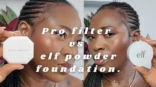 Fenty Beauty Pro Filt'r Powder Foundation vs. e.l.f. Camo Powder Foundation Review 💄✨ #makeupbattles