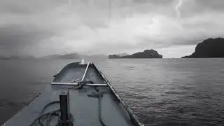 Philippines | Rain Ambient Sound Boating | Study, Sleep and Meditation | Black and White
