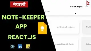 [REACTJS] Note Keeper App from Scratch with ReactJS