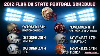 2012 Florida State Football Schedule