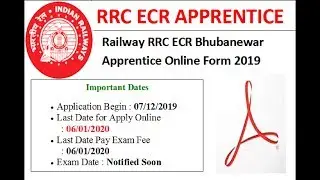 Railway RRC ECR Bhubanewar Apprentice Online Form 2019