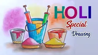Holi Drawing Easy / Holi Special Drawing / Rang panchami / Dol jatra Drawing / Basantutsab drawing