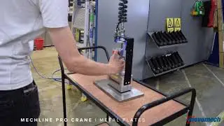 Industrial manipulator / balancer in jib crane lifting METAL PLATES - Movomech Mechline Pro Crane&trade;