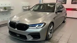 2021 BMW M5 Competition Frozen Dark Silver with Aragon Brown/Black full merino lthr