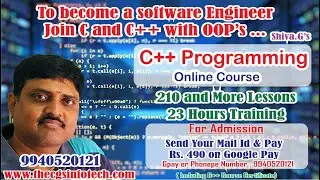 Learn C++ with OOPs - 210 Lessons - 23 Hours Training with Certificate