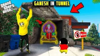 GTA V : 🤯Franklin and Shinchan found🥰Ganesh in tunnel 🙏GTA 5 Telugu