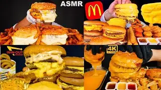 ASMR MUKBANG | CHEESEBURGER, FRIES| ASMR EATING COMPILATION
