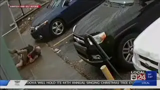 Surveillance video captures martial arts instructor taking down man who barged into a private class