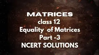 Matrices  | Class 12  | Equality of Matrices | NCERT Examples [ Q.4 & Q.5 ]
