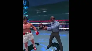Boxing with Rocky. Virtual reality game with Oculus Quest 2 headset