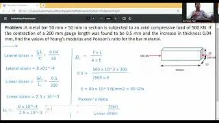 Problem on Young&rsquo;s modulus and Poisson&rsquo;s ratio/ simple stress and strain/ strength of materials