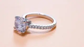 Round Cut Sona Diamond Sterling Silver Band