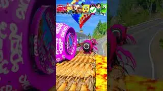 Gummy Bear & Sprunki & Crazy Frog & Spiderman Train & Squid Game VS Barbie in BeamNG.Drive part-104