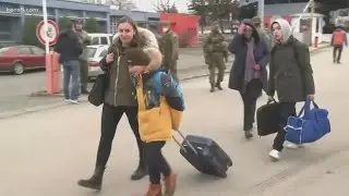 Ukrainians are crossing the border into Slovakia as they escape violence in Ukraine