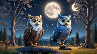 Seven Flying Owls Hoot at Night | Nighttime Animal Song for Kids | Nursery Rhymes and Learning