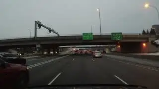 4K Drive In Light Snow From Redmond to Renton, WA Washington USA 2021