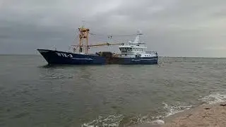 H&ouml;rnum Odde mit Muschelfischer. 