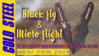 Cold Steel throwing knives new for 2021,The Black Fly and the Micro Flight.