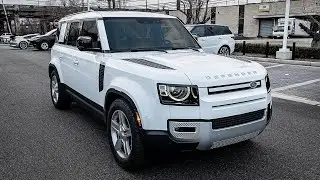 2021 Land Rover Defender 110 SE in Fuji White Walkaround Review Exhaust Sound Revs