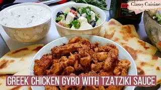 Greek Gyro with Tzatziki Sauce and Greek Salad | Greek Cuisine