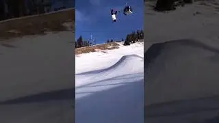 Biggest Overshoot Crash in the History of Snowboarding? 😱 #shorts #snowboard #crash #overshoot