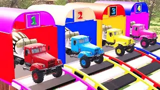 TRANSPORTING COLORFUL OLD MIXER TRUCK WITH MAN TRUCKS ! IN NUMBER PLAYGROUND | Farming Simulator 22