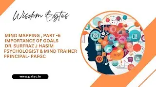 Wisdom Bytes | Mind Mapping Part -6 |  Importance of Goals | Dr Surfraz J Hasim  | 01/08/24