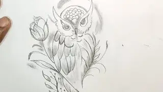 how to draw cute owl tattoo || how to draw an owl tattoo design step by step || owl tattoo drawings