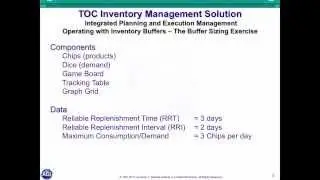 TOC for Inventory Management - Buffer Sizing Exercise
