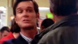 Adam Braverman (Peter Krause) punches a dude for messing with his son in the supermarket.