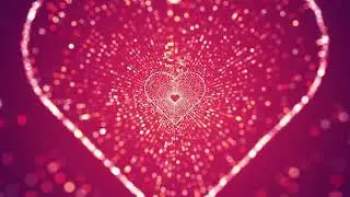 Pink Abstract Neon Lights Love Heart Tunnel Animated Pink Particles Overlay Background | Animado 4k