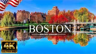 FLYING OVER BOSTON 4K UHD| Relaxing Music Along With Beautiful Nature Videos| SUPER HD 4K VIDEO