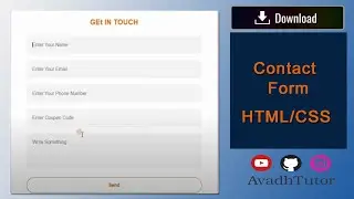 responsive contact form in html css | html css form design | contact form using html css