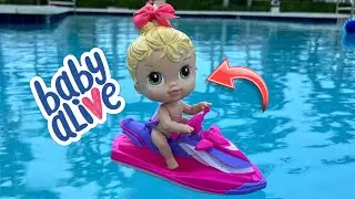 NEW Baby alive crib life dolls Swimming in the Pool 🏊&zwj;♀️ and riding on jet ski 💦