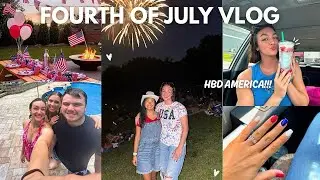 FOURTH OF JULY VLOG | prepping, pool party, nails, starbucks firework frap, & fireworks w friends!