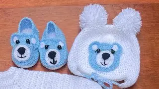 🧶Easy Crochet Baby Bear Hat 0-12M Absolute Beginners / #crochetbabyhat