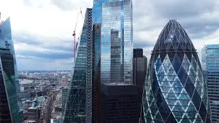 [4K] City of London Skyscrapers | Drone