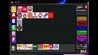 Rating fast food places from S to F