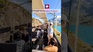 SKIP the Bernina Express! The open carriage is insane. #berninaexpress #switzerland #scenictrainride