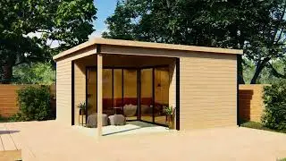 Domeo 6 L Shaped Modern Garden Room from Cabins Unlimited