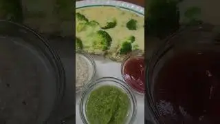 unique recipe of chickpea flour cake by adding  organic broccoli and green peas.