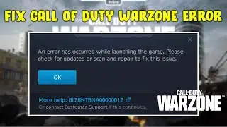 Fix Call of Duty Warzone An Error Has Occurred