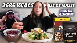 UNE JOURNÉE DANS MON ASSIETTE EN PRISE DE MASSE | Séance Push et recettes protéinées