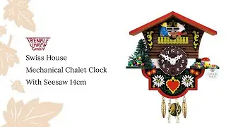 Swiss House Mechanical Chalet Clock With Seesaw 14cm By TRENKLE