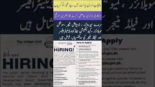 Jobs in Punjab Urban Unit 2025| Last date 27 April 2025