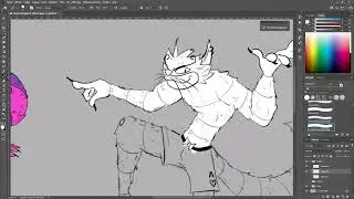 Character Design // Posing Chat De Cheshire au Pays des Merveilles #speedpainting #characterdesign