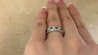 Diamond and Sapphire Accent Albion Band 6.8mm - Hand video